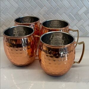Hammered Copper Moscow Mule Mugs Set